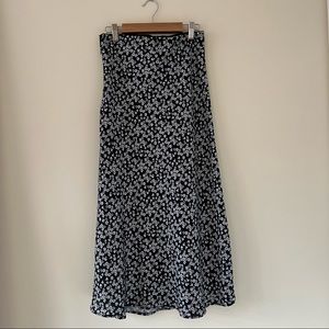 Floral midi slip skirt
